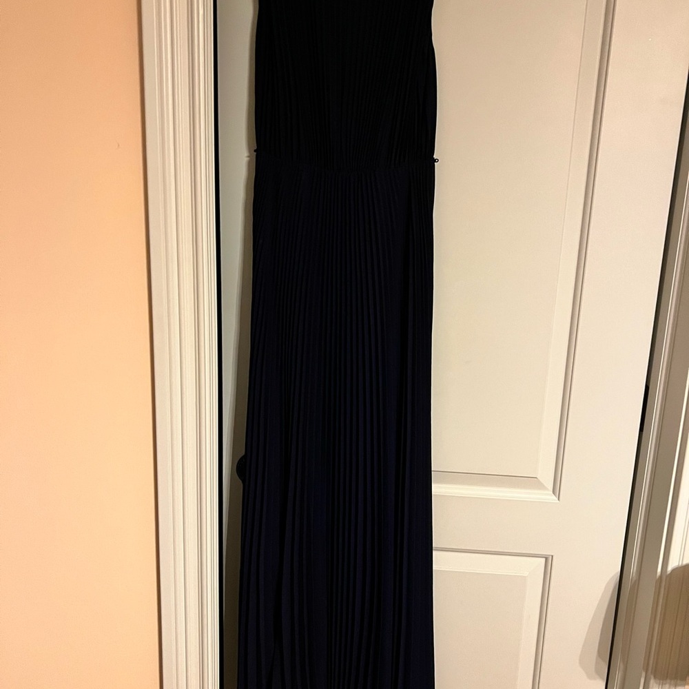 St. John Navy Strapless Dress